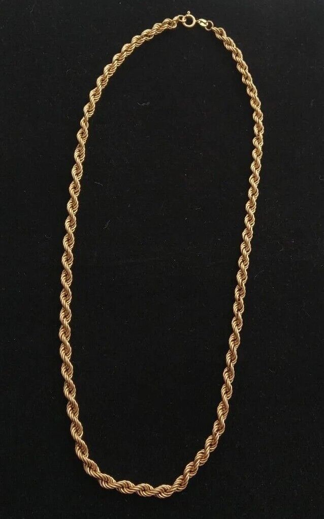 9ct Gold Rope Twist Necklace - 8.64g