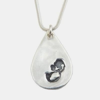 Personalised Silver Baby Ultrasound Scan Pendant Sonogram Pendant Necklace 