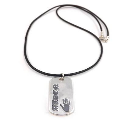Men's Large Dog Tag on Leather Necklace From