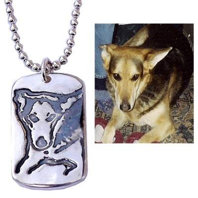 Custom Dog Photo Jewellery - Pet Memorial Jewellery - Silver Personalised