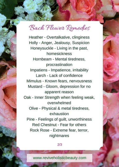 A to Z List of Bach Flower Remedies