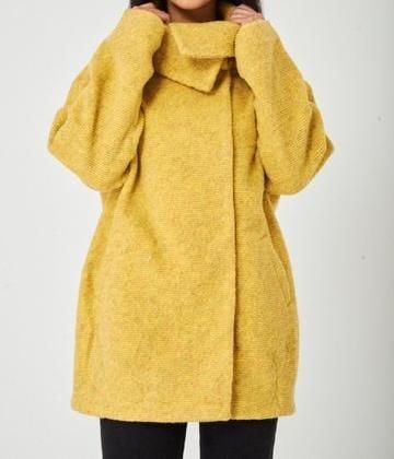Yellow Long Sleeved Knit Jacket Structured Jumper