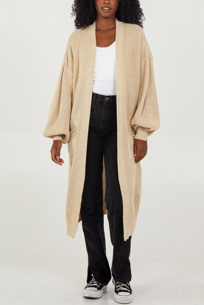 Stone Edge Knitted Long Maxi Cardigan