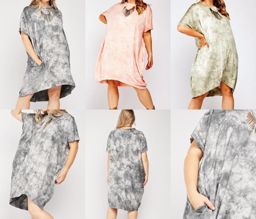Casual Tie Dye T Shirt Dress or Top