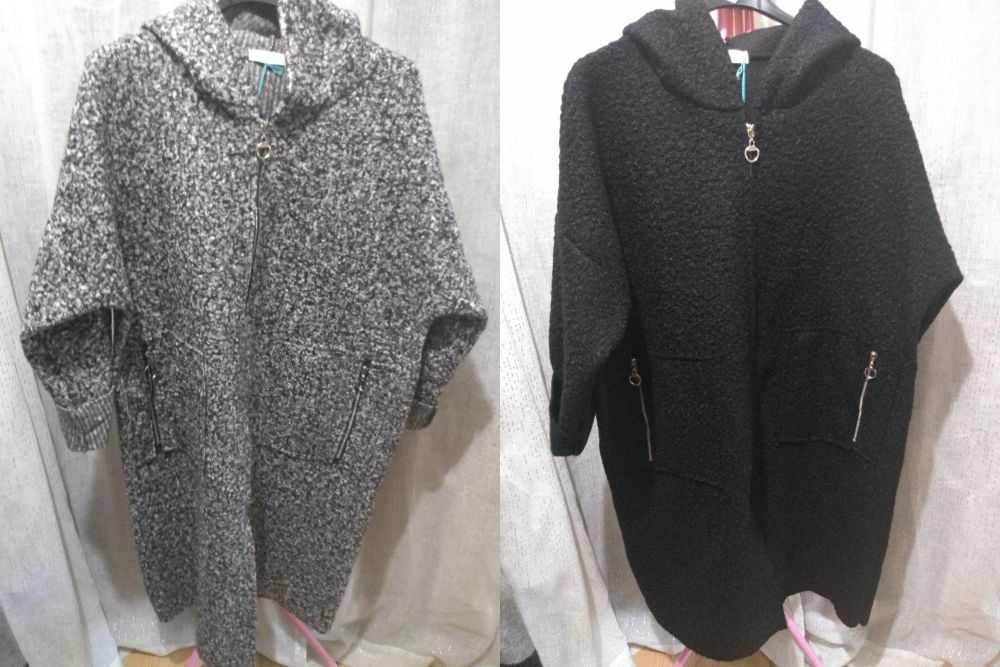 Made In Italy Plain Hooded Long Coatigan Coat