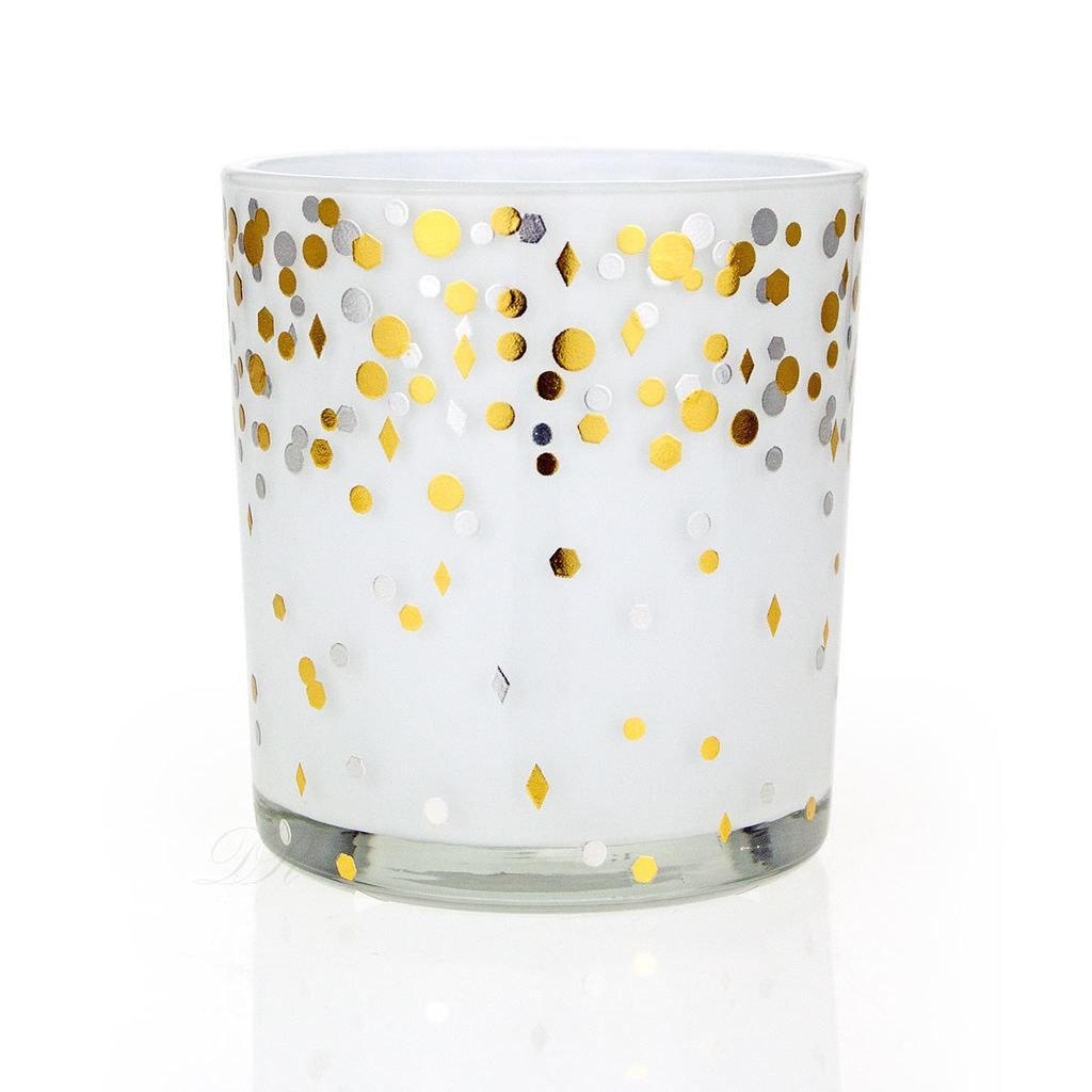 Yankee Holiday Party Confetti Votive or Tea Light Glass Candle Holders