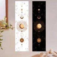 Black or White and Gold Moon Phases Wall Hanging or Altar Cloth