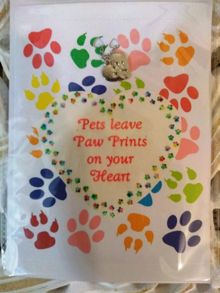 Pets Paw Print Jewellery Card