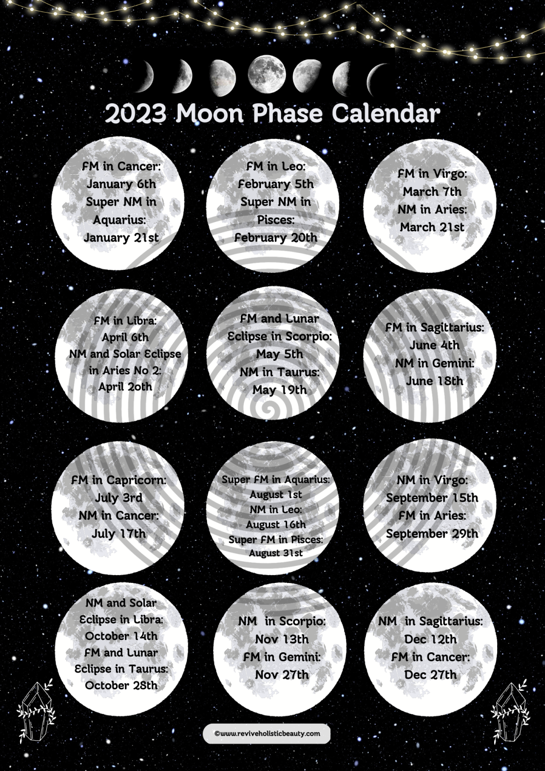 Print at Home 2023 Moon Calendar and Spell Planner A4