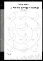 Print at Home: 12 Moons, 1 Year Money Magick Savings Challenge (A6 size)