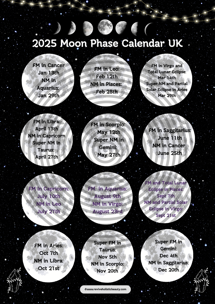 Print at Home:  2025 Moon Magic Spell Planner A4