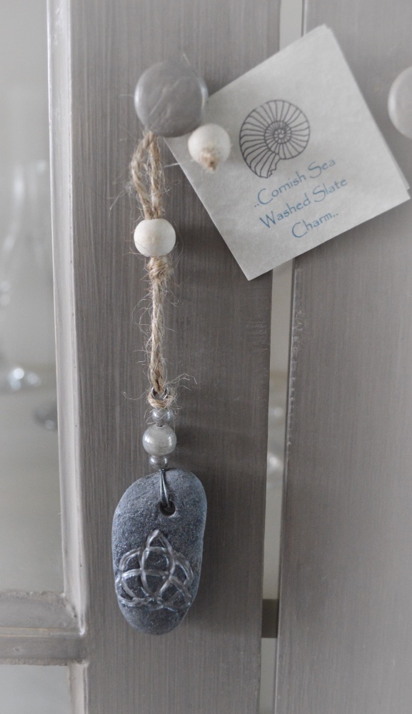 Cornish Sea Washed Slate Charm Triquerra