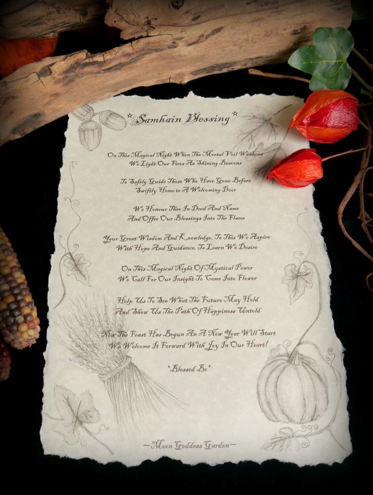 Samhain Blessing Poem Spell leaflet
