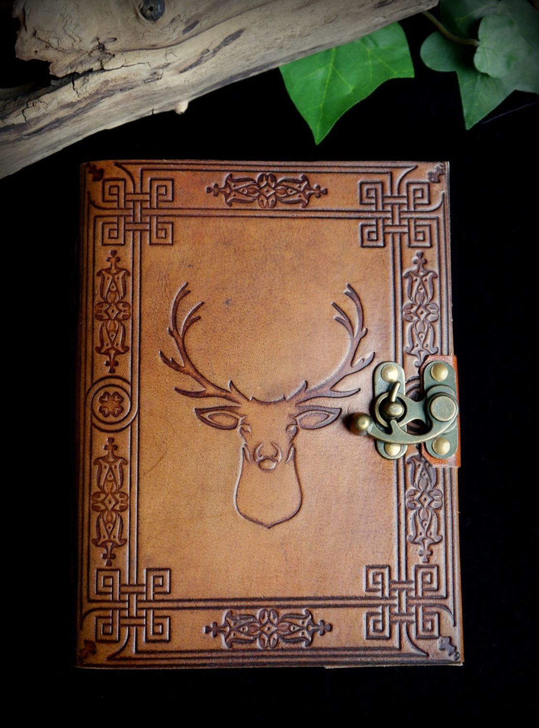Leather Stag Witches Journal Book of Shadows Diary