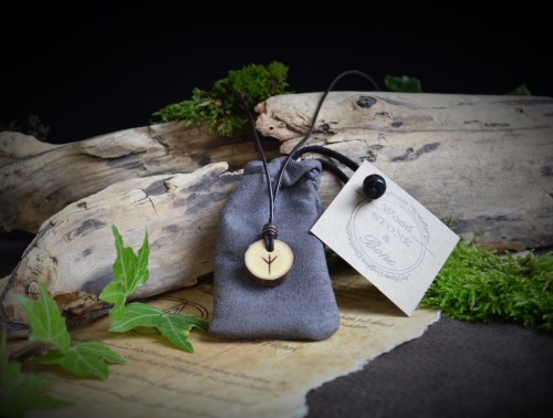 Unisex Elm Wood Viking pendant