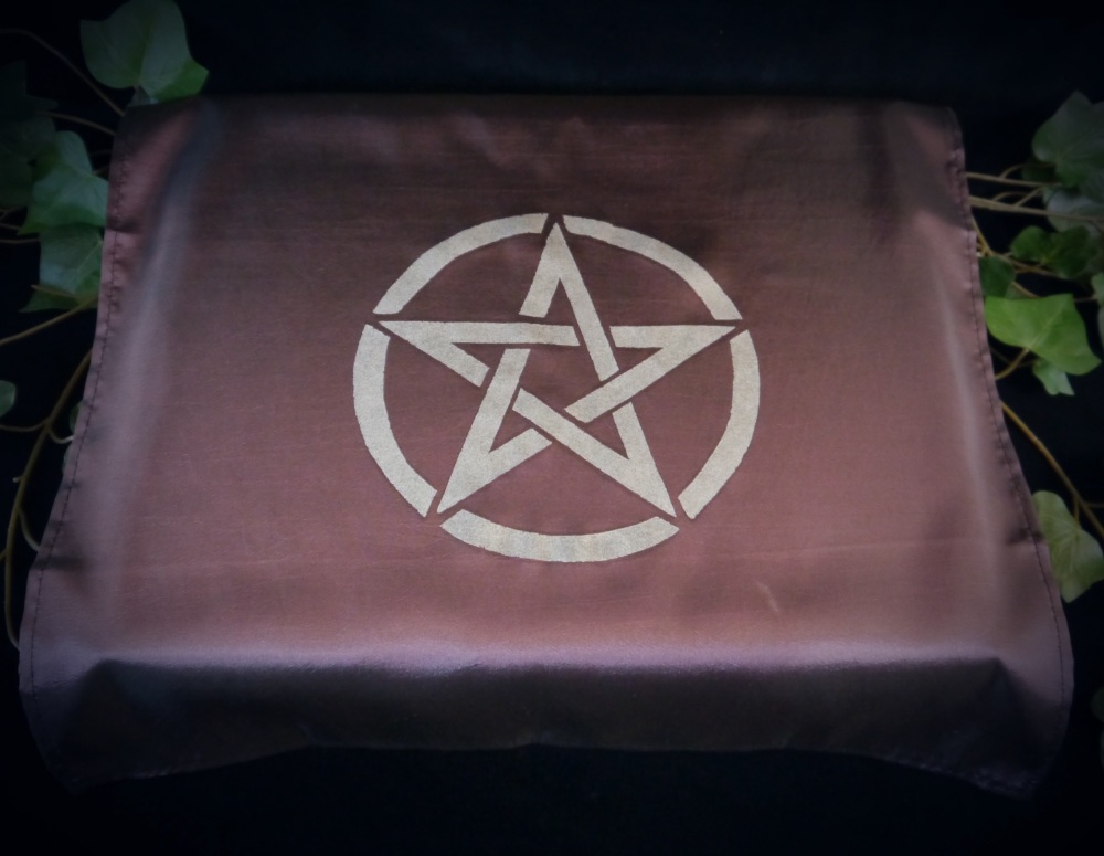 Aubergine Altar Cloth with Pentacle design