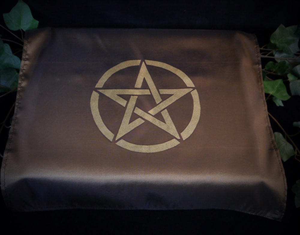 Brown/ Olive  Altar Cloth with Pentacle design