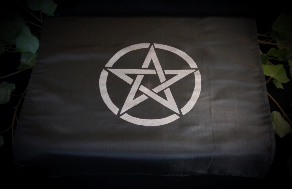 Black  Altar Cloth with Pentacle design