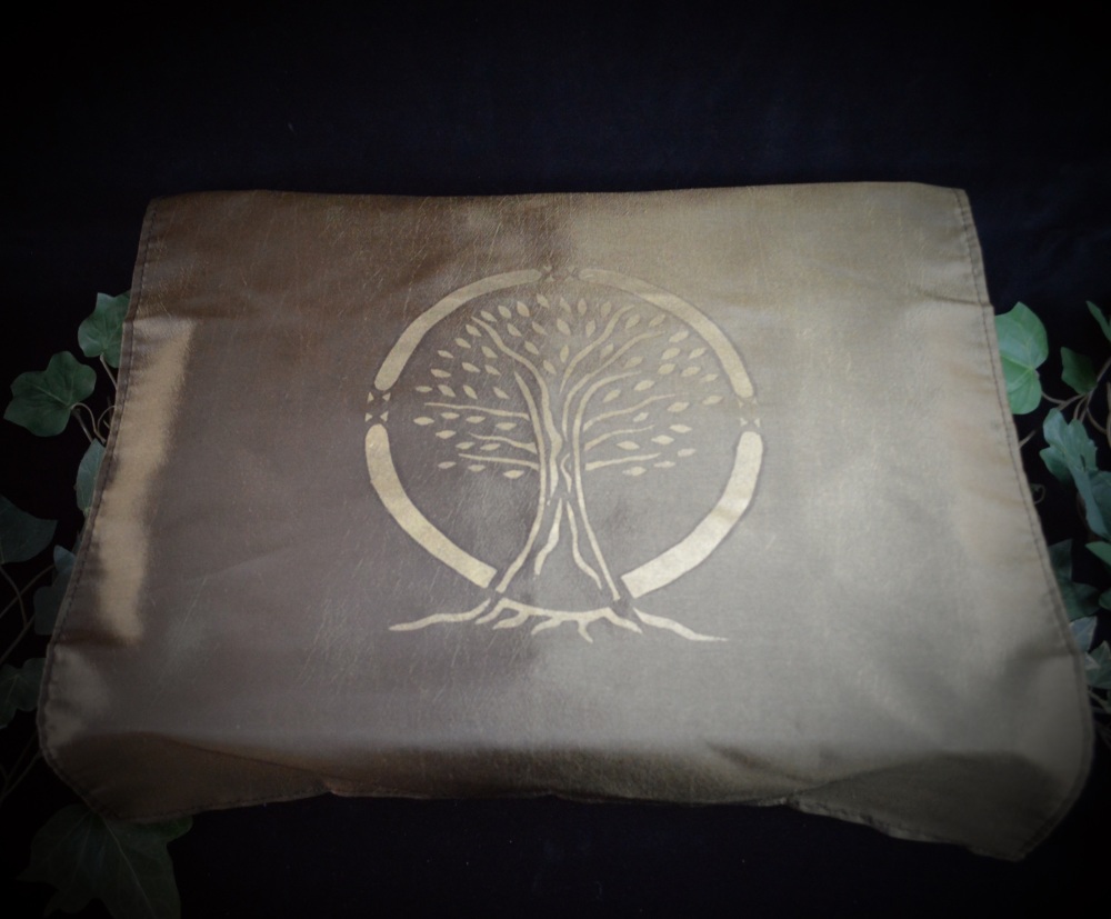 Brown/ Olive  Altar Cloth with Tree of Life design