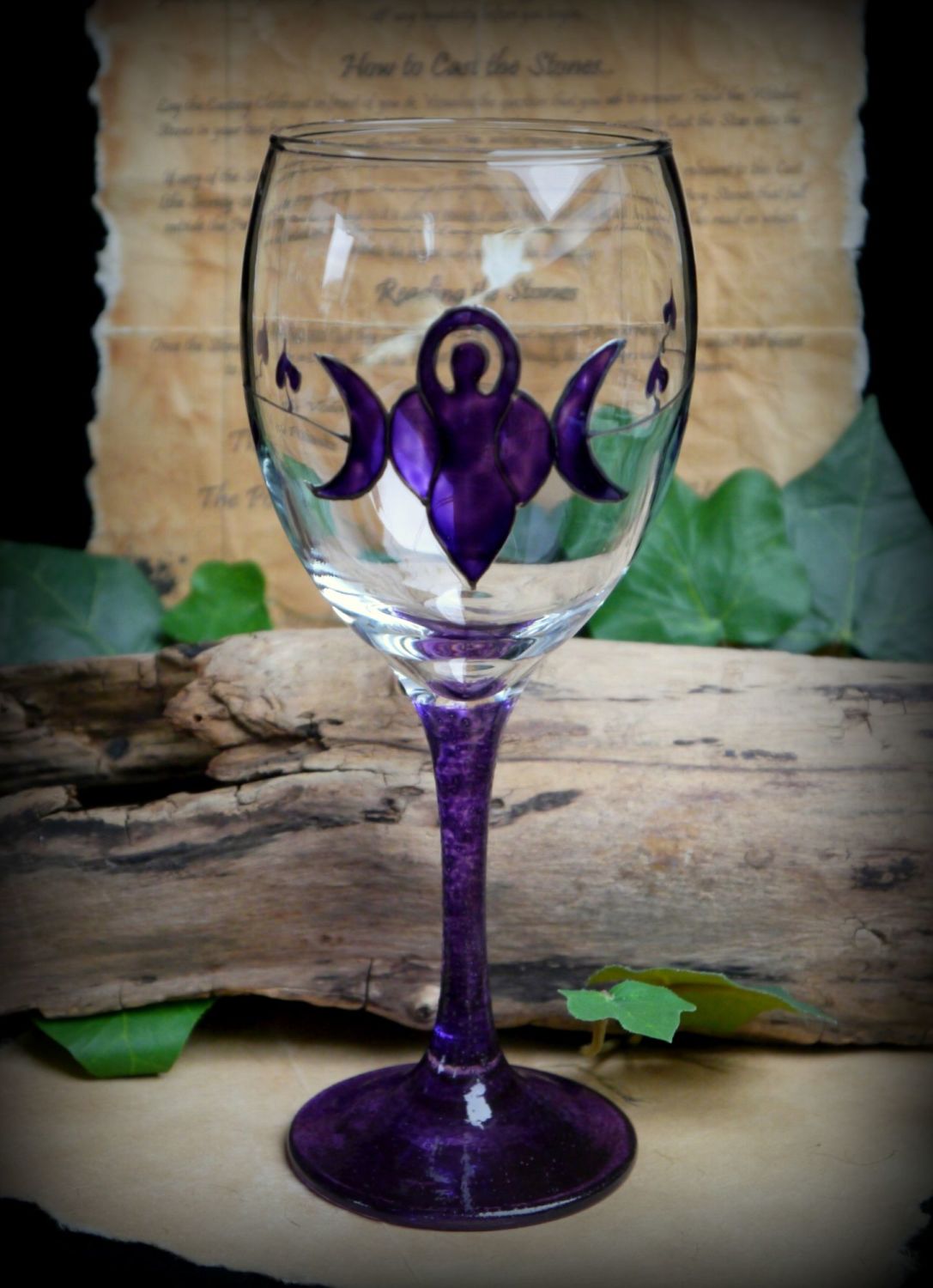 Glass Chalice with *Goddess design*