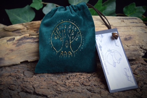 *Tree of Life*Velvet Rune Bag in Forest Green