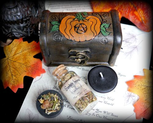 Samhain Incense Blessing Ritual in hand painted chest
