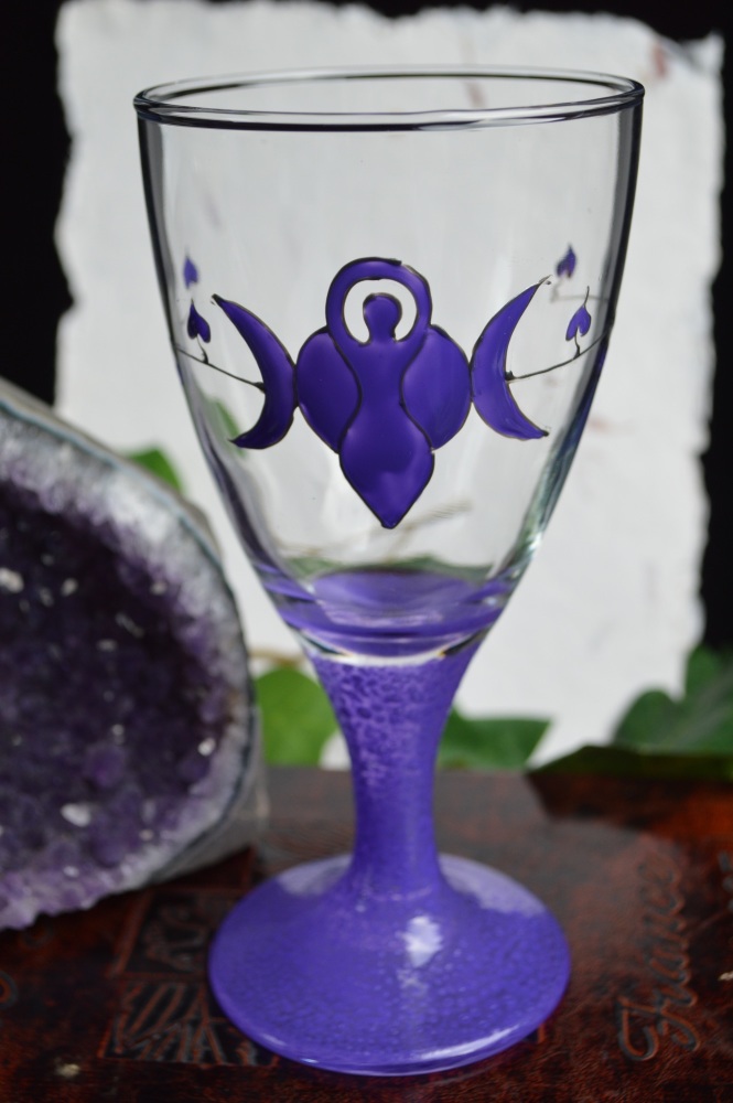 Glass Chalice with *Goddess design*