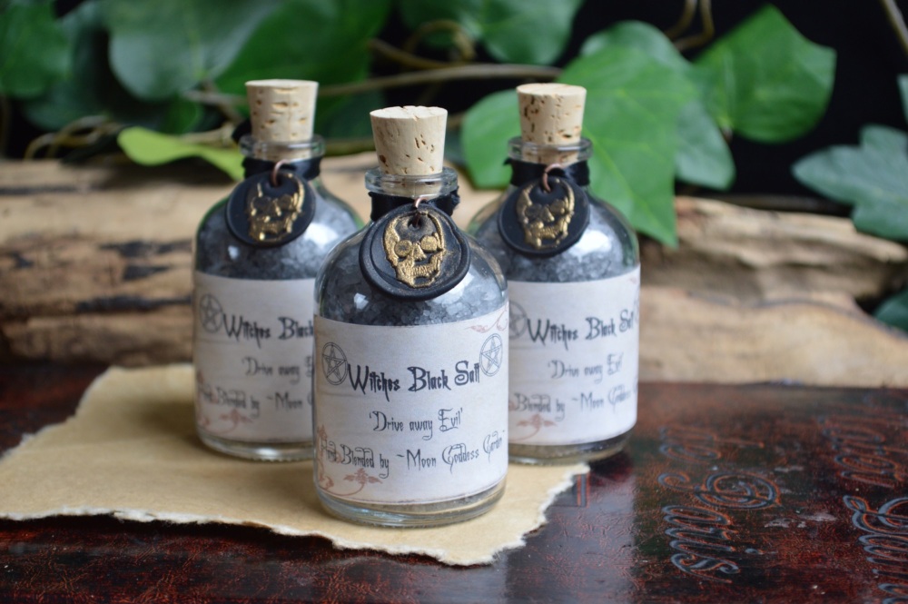 Witches Black Salt in Potion Bottle