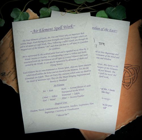 Witches Air Elemental Information Posters
