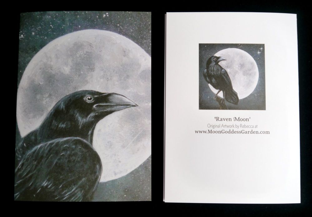 Raven Moon Greeting Card 'Noble' Halloween Witches Birthday Wicca Witch Pagan