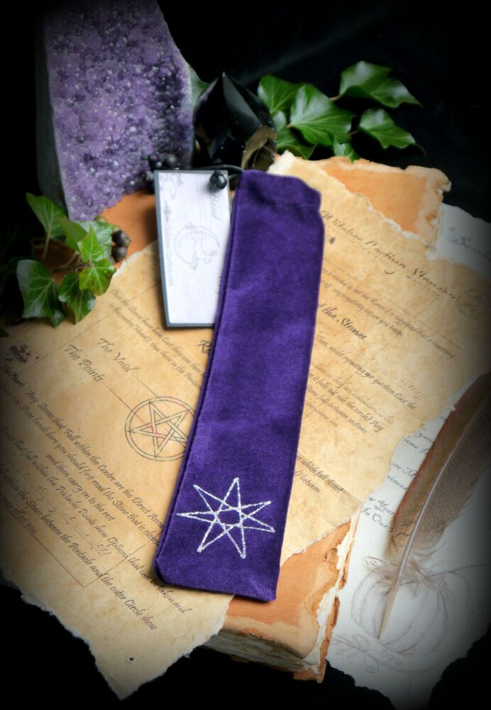 Dark Purple Wand Bag with Triskele design