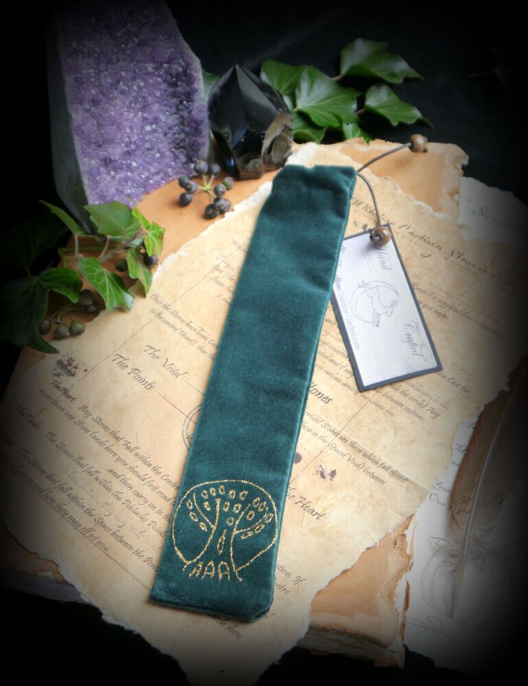 Forest Green Wand Bag with Tree of Life design