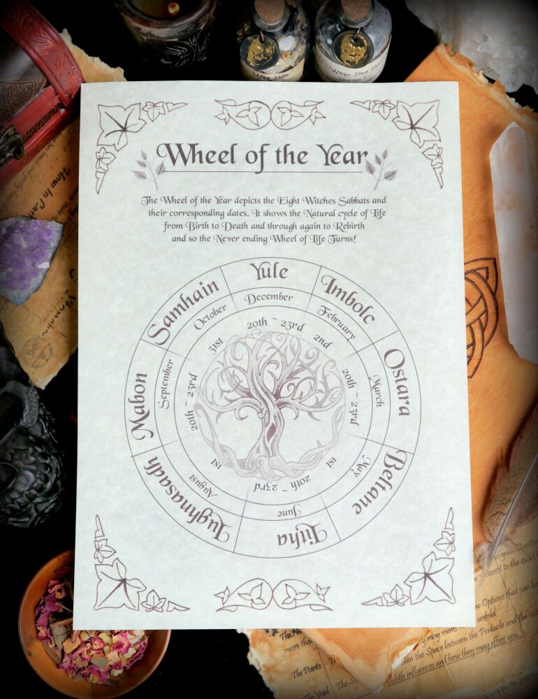 Wheel of the Year Witches Sabbats Leaflet/Poster