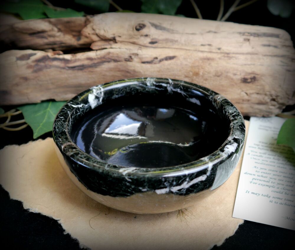 Black Marble Scrying Bowl Witch Pagan Wicca witchcraft Divination S4