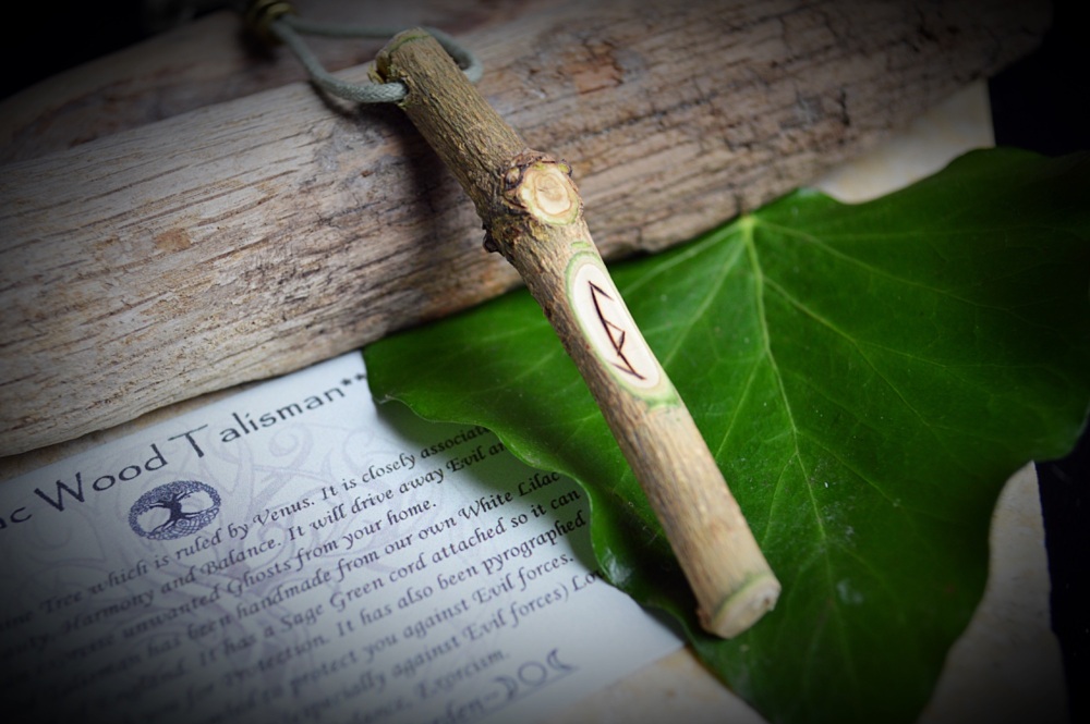 Lilac Wood Protection from evil Talisman