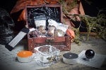 Samhain Blessing Chest with Scrying Orb, Rowan Berries, Herbs and Offering Bowl