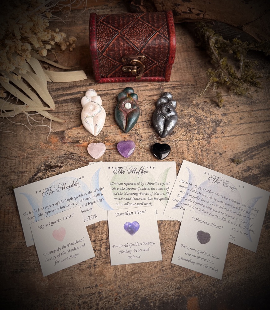 Maiden Mother and Crone goddess set