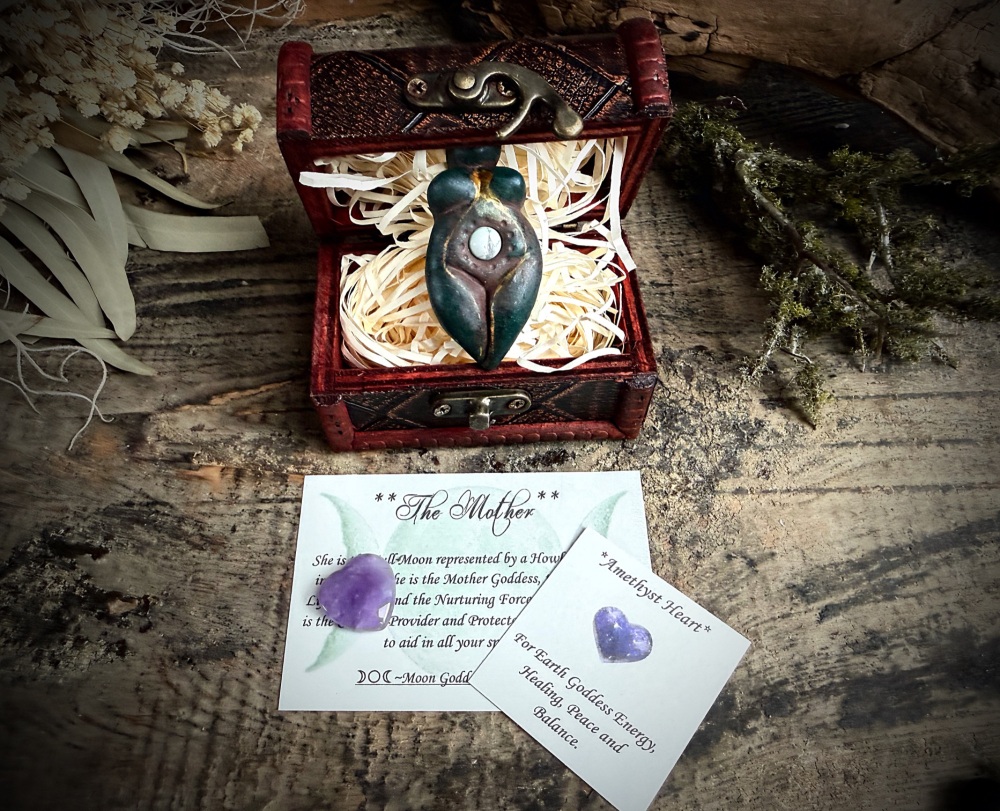Mother Goddess Amethyst heart Crystal
