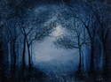 Original Acrylic Painting 'Moonlit Forest'
