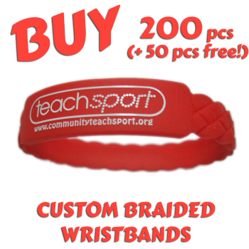 Braided Silicone Wristbands x 200 pcs (EXCLUSIVE DESIGN!)