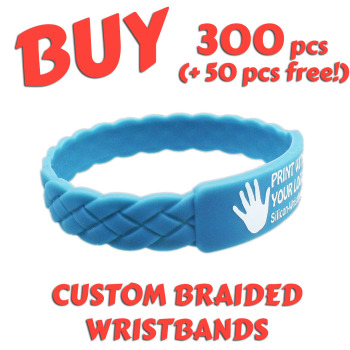 Braided Silicone Wristbands x 300 pcs (EXCLUSIVE DESIGN!)