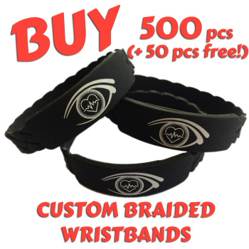 Braided Silicone Wristbands x 500 pcs (EXCLUSIVE DESIGN!)