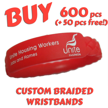 Braided Silicone Wristbands x 600 pcs (EXCLUSIVE DESIGN!)