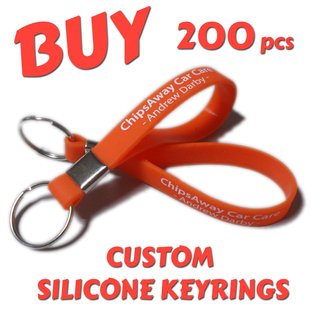 Custom Printed Silicone Keyring x 200pcs
