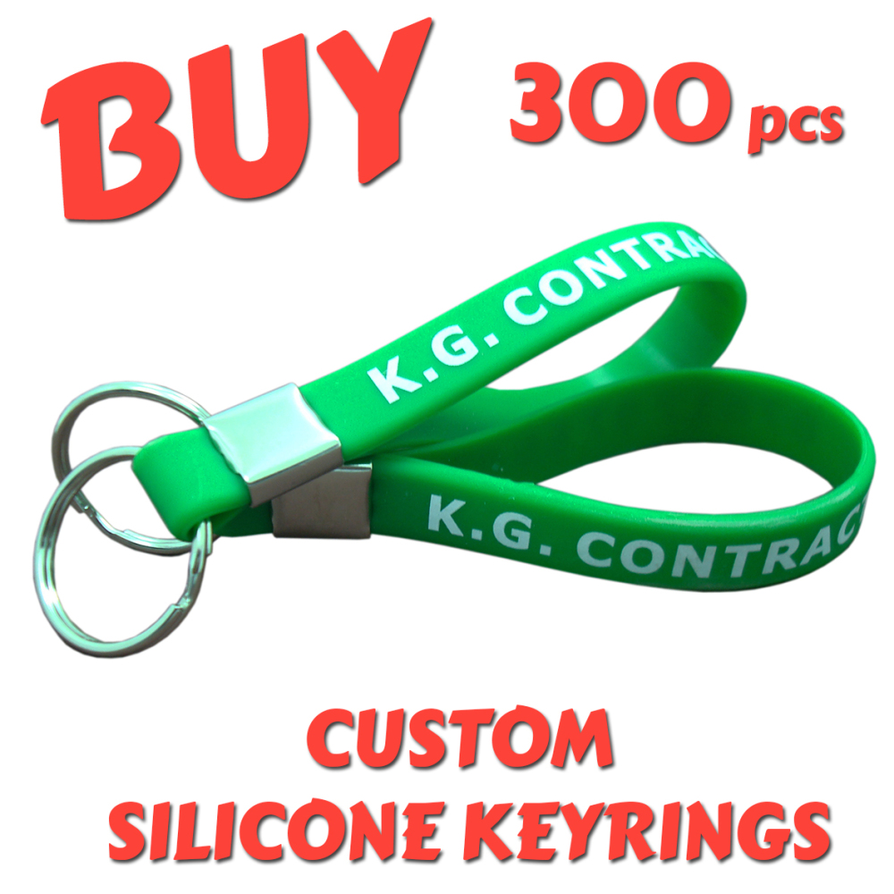 Custom Printed Silicone Keyring x 300pcs