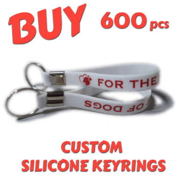 Custom Printed Silicone Keyring x 600 pcs