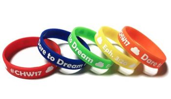 CHW17 Custom Printed Junior Wristbands by Promo-Bands.co.uk