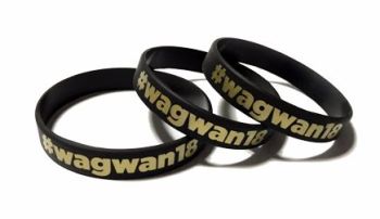Wagwan18 - Custom Printed Silicone Gold Ink Wristbands by Promo-Bands.co.uk