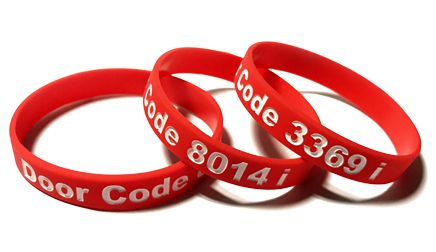 Door Code - Custom Printed Wristbands by www.promo-bands.co.uk