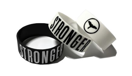 Stronger - Custom Printed 25mm Music Band Wristbands by www.promo-bands.co.